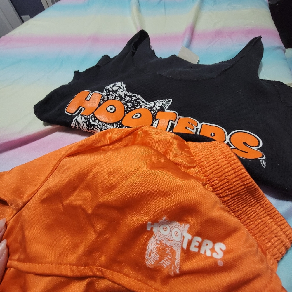 COPY - Vintage blk Hooters Uniform Tank & Dolfin Shorts Medium/Large